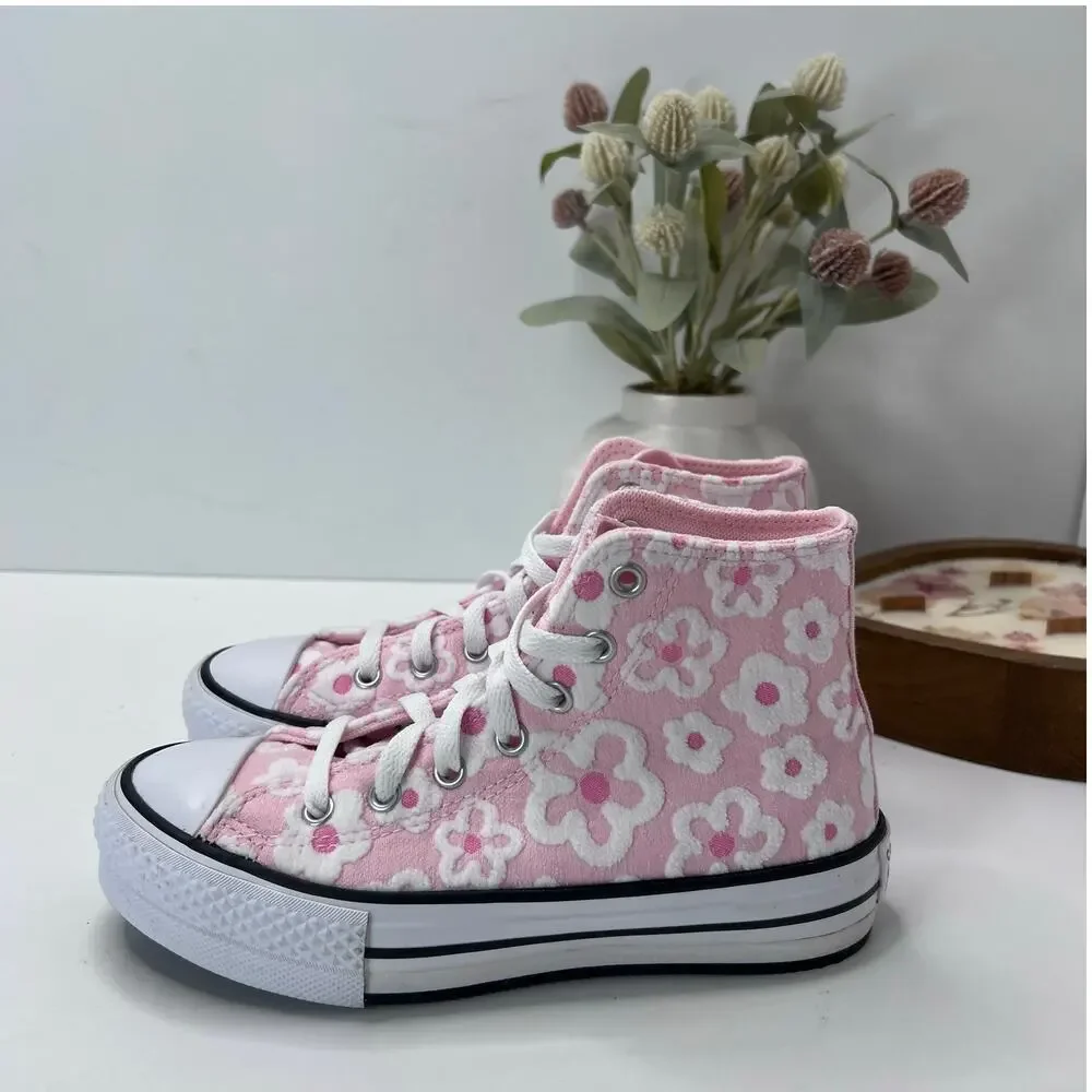Converse Chuck Taylor All Star Floral High Top Sneaker Pink White Girl's 2